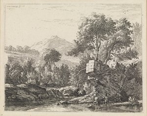 To mænd ved en sten i vandet af Karel Dujardin