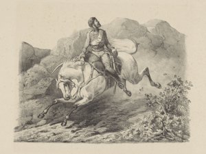 Flygtende soldat til hest af Karel Frederik Bombled