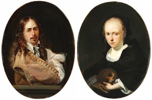 Selvportræt og portræt af Cornelia Bouwers, kunstnerens kone af Karel Slabbaert