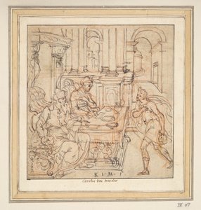 Den fortabte søn tager afsked med sine forældre [?] af Karel van Mander I