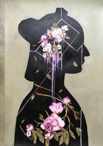 Blomstrende indre silhuet