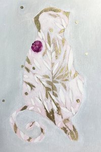 Lyserød botanisk kat af Karenina Fabrizzi