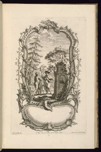 Design til en Cartouche med store og små rum af Karl Albert von Lespilliez