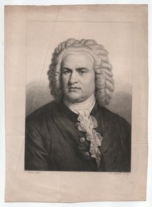 Johann Sebastian Bach (1685-1750) (ca. 1850, kobberstik) af Karl & Andorff Friedrich August (1819 1875) Jager