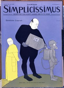 Pave Pius XI (1857-1939) og Benito Mussolini (1883-1945) på forsiden af magasinet 