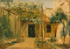 Billedhuggeren Rudolf Schadows atelier, ca. 1828-29 (olie på pap) af Karl Blechen