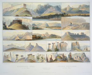 Bemærkelsesværdige bakker på Upper Missouri af Karl Bodmer