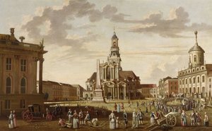 Det gamle marked i Potsdam og kirken St. Nikolai af Karl Christian Wilhelm Baron