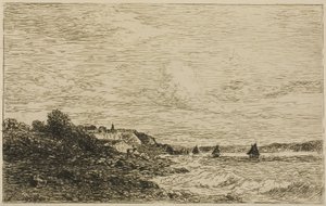 Seinen før Honfleur af Karl Daubigny