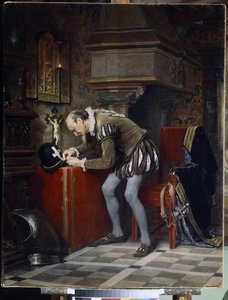Om aftenen for Skt. Bartolomæusnatten - Gun (Hun), Karl Fyodorovich (1830-1877) - 1868 - Olie på lærred - 115x89,5 - Statens russiske museum, Skt. Petersborg af Karl Fedorovic Gun