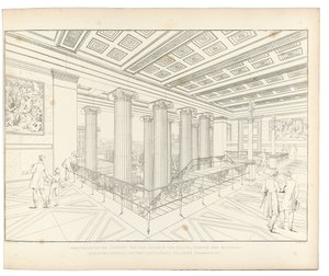 Altes Museum Berlin: Udsigt over trappen, 1852 af Karl Friedrich Schinkel