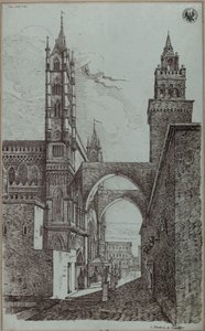 „Udsigt over domkirken i Palermo“ af Karl Friedrich Schinkel