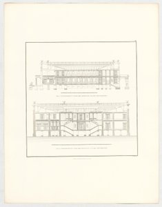 Udsnit af Krzescowice-slottet, ark 50 i serien »Samling af arkitektoniske tegninger« af Karl Friedrich Schinkel