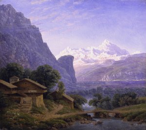 Udsigt over Mont Blanc af Karl Friedrich Schinkel