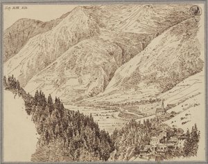 Gasteindalen med Wildbad af Karl Friedrich Schinkel