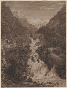 Vandfaldet ved Wildbad Gastein af Karl Friedrich Schinkel
