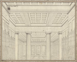 Dido. Opera af Bernhard Klein. Udkast til den 3. dekoration. Kammer i paladset af Karl Friedrich Schinkel