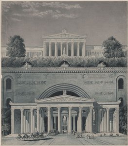 En fyrstes residens. Indkørsel til slottet af Karl Friedrich Schinkel