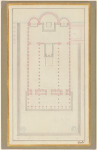 Grundplan for en katedral for Berlin af Karl Friedrich Schinkel