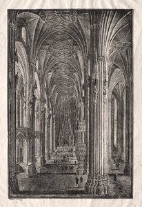 Interiør af St. Stephens katedral i Wien af Karl Friedrich Schinkel