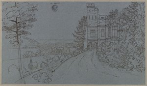 Köstritz. Kunstig ruin i slotsparken (?) af Karl Friedrich Schinkel
