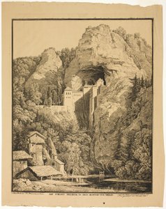 Predjama Slot og Krein, 12 timer fra Trieste af Karl Friedrich Schinkel
