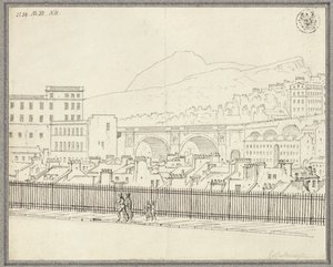 Udsigt over Edinburgh med bro af Karl Friedrich Schinkel