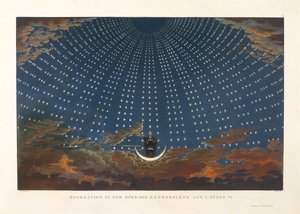 Scenedesign til operaen Tryllefløjten af ​​Wolfgang Amadeus Mozart, 1847-1849. af Karl Friedrich Schinkel