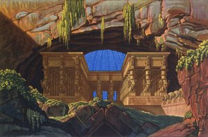 Templet for Isis og Osiris, hvor Sarastro Ypperstepræst forestår "Die Zauberflote"
