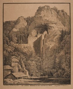 Predjama Slot ved Trieste af Karl Friedrich Schinkel