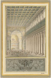 Skibet, Apsis og krydset af en katedral til Berlin af Karl Friedrich Schinkel
