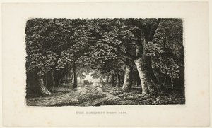 Skovsti med en træner af Karl Friedrich Schinkel