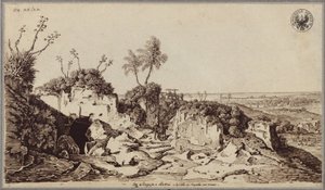 Mellem Syrakus og Lentini med udsigt til Augusta og havet af Karl Friedrich Schinkel