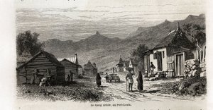 Lejr-kreolen i Port Louis, tegning af Karl Girardet (1813-1871), for at illustrere Alfred Verneys ophold på Mauritius i 1861. Indgravering i "" Le tour du monde"", redigeret af Edouard Charton af Karl Girardet