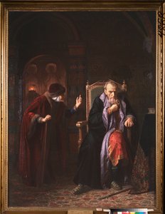 Zar Ivan IV den Forfærdelige (1530-1584) og hans sygeplejerske (Tsar Ivan den Forfærdelige og hans sygeplejerske) - Maleri af Karl Bogdanovich Wenig (1830-1908), olie på lærred af Karl Gottlieb Wenig