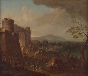 Messe foran en byport af Karl Josef Aigen
