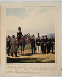 Infanterie du corps de grenadiers - Infanteri af det russiske kejserlige grenaderkorps - Piratsky, Karl Karlovich (1813-1889) - 1867 - Farvelitografi - 56x45 - Privat samling af Karl Karlovich Piratsky