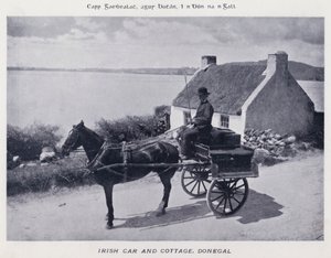 Irish Car and Cottage, Donegal (s/h-billede) af Karl Karlovich Piratsky