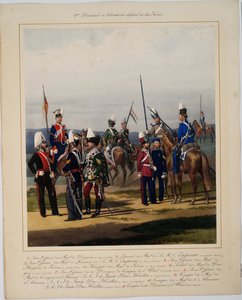 La 2eme division de la cavalerie legere - The 2nd Guard Cavalry Division - Piratsky, Karl Karlovich (1813-1889) - 1867 - Farvelitografi - 56x45 - Privat samling af Karl Karlovich Piratsky