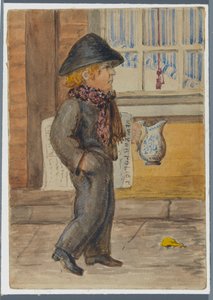 Police Gazette Newspaper Boy, 1864 (wc over sorte mediers undertegning)