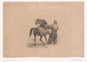 Hest og stående mand i osmannisk tøj Heste og ryttere (serietitel)