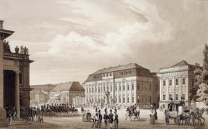 Unter Den Linden, Berlin, ca. 1840 (akvarel) af Karl Loeillot de Mars
