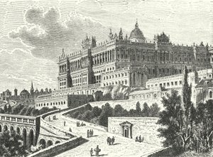 Royal Palace, Madrid, Spanien (gravering) af Karl Muller
