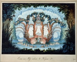 Forberedende indretning til operaen "Gromoboi" af Alexei Verstovski (1799-1862) (Scenedesign til operaen "Chor Valley" af A. Verstovski). Værk af Karl Ossipovich Braun l