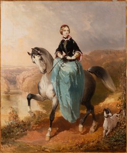 Rytter med hund, ca. 1850.