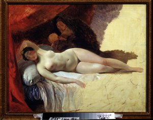 ""Sleeping Juno"" eller ""Begyndelsen af ​​Mælkevejen"" Maleri af Karl Briullov (Bryullov) (1799-1852) 1839-1845 Stats Tretyakov Gallery, Moskva af Karl Pavlovich Bryullov