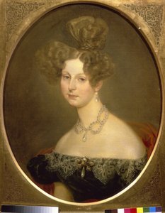 Portræt af prinsesse Frederique Charlotte Marie af Württemberg (1807-1873), storhertuginde Helene af Rusland. (Portræt af Friederike Charlotte Marie af Württemberg, storhertuginde Pavlovna af Rusland). Maleri af Karl Pavlovich Briullov (Bryullov) (179 af Karl Pavlovich Bryullov