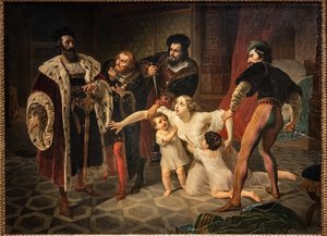 Ines Di Castros ofring (Ines Di Castros død) (olie på lærred)