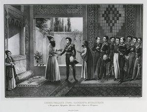 Grev Ivan Paskevichs første møde med Abbas Mirza, 1828