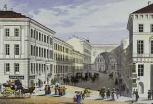 Millionnaya Street og Kotomin House i Sankt Petersborg, første halvdel af det 19. århundrede.